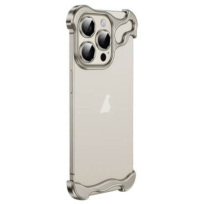 For iPhone 13 Pro Max Frameless Metal Corner Pad Phone Case with Lens Film(Grey) - iPhone 13 Pro Max Cases by PMC Jewellery | Online Shopping South Africa | PMC Jewellery | Buy Now Pay Later Mobicred