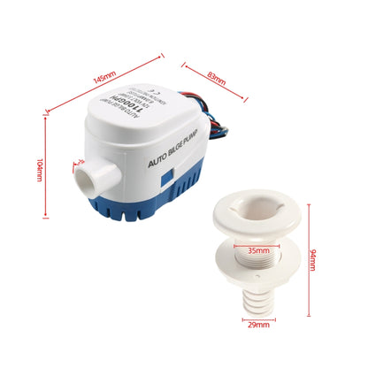 12V-1100GPH Yacht Automatic Bilge Pump with Drain Pipe - Marine Accessories & Parts by PMC Jewellery | Online Shopping South Africa | PMC Jewellery | Buy Now Pay Later Mobicred