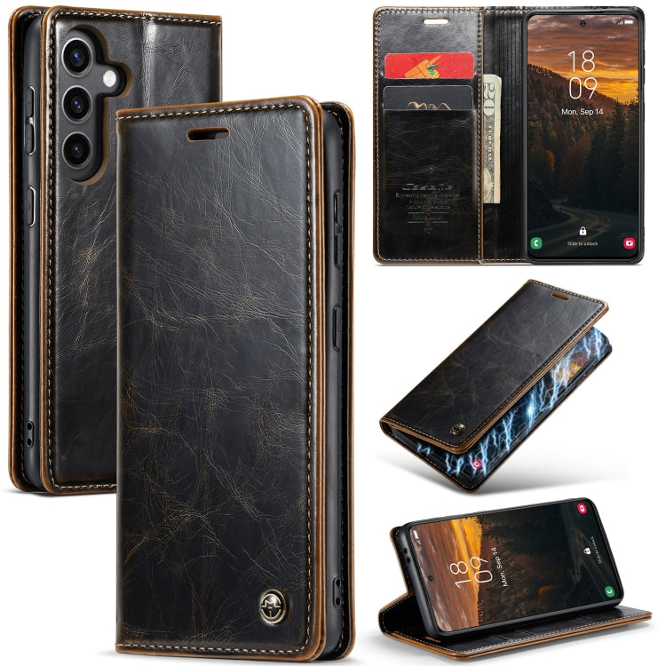 For Samsung Galaxy S24+ 5G CaseMe 003 Crazy Horse Texture Flip Leather Phone Case(Coffee) - Galaxy S24+ 5G Cases by CaseMe | Online Shopping South Africa | PMC Jewellery | Buy Now Pay Later Mobicred