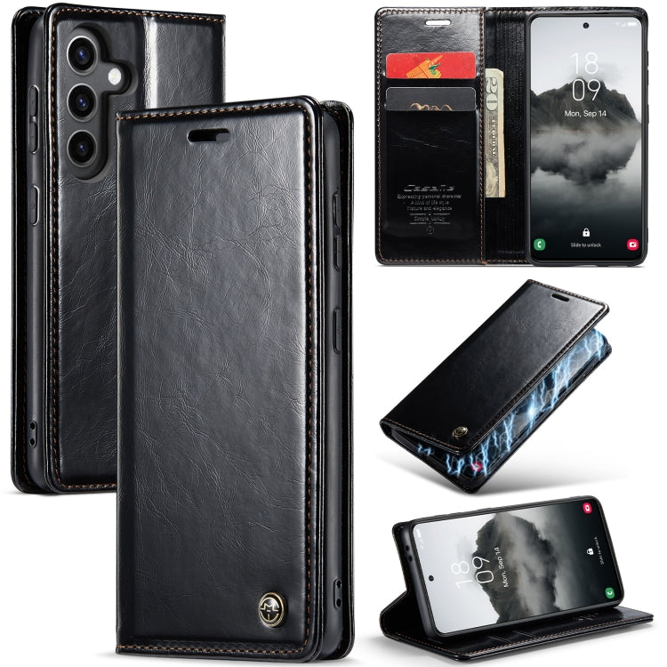 For Samsung Galaxy S24 5G CaseMe 003 Crazy Horse Texture Flip Leather Phone Case(Black) - Galaxy S24 5G Cases by CaseMe | Online Shopping South Africa | PMC Jewellery | Buy Now Pay Later Mobicred