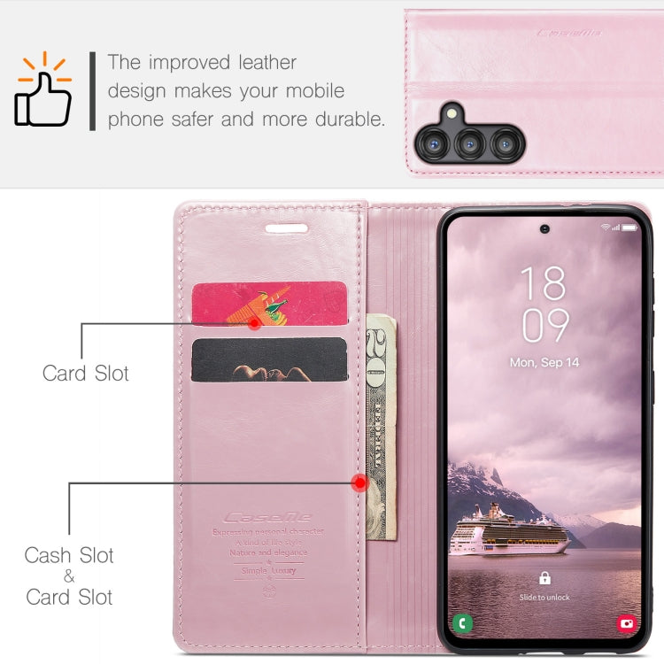 For Samsung Galaxy A55 5G CaseMe 003 Crazy Horse Texture Flip Leather Phone Case(Pink) - Galaxy Phone Cases by CaseMe | Online Shopping South Africa | PMC Jewellery | Buy Now Pay Later Mobicred