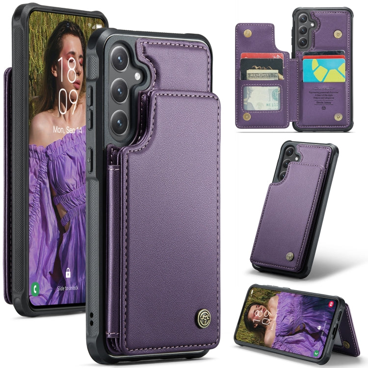 For Samsung Galaxy S24+ 5G CaseMe C22 PC+TPU Business Style RFID Anti-theft Leather Phone Case(Purple) - Galaxy S24+ 5G Cases by CaseMe | Online Shopping South Africa | PMC Jewellery | Buy Now Pay Later Mobicred