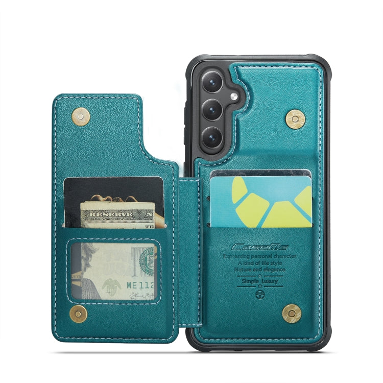 For Samsung Galaxy S24 5G CaseMe C22 PC+TPU Business Style RFID Anti-theft Leather Phone Case(Blue Green) - Galaxy S24 5G Cases by CaseMe | Online Shopping South Africa | PMC Jewellery | Buy Now Pay Later Mobicred