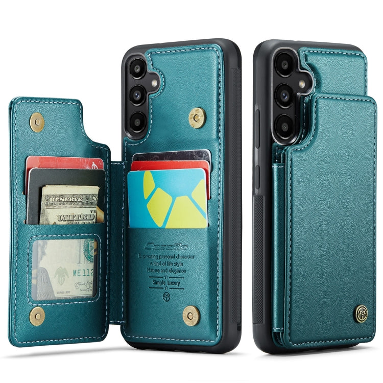 For Samsung Galaxy A55 5G CaseMe C22 PC+TPU Business Style RFID Anti-theft Leather Phone Case(Blue Green) - Galaxy Phone Cases by CaseMe | Online Shopping South Africa | PMC Jewellery | Buy Now Pay Later Mobicred