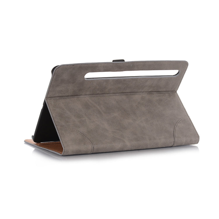 For Samsung Galaxy Tab S9 Retro Book Leather Tablet Case(Grey) - Galaxy Tab S9 Cases by PMC Jewellery | Online Shopping South Africa | PMC Jewellery | Buy Now Pay Later Mobicred