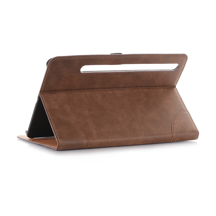 For Samsung Galaxy Tab S9 Retro Book Leather Tablet Case(Dark Brown) - Galaxy Tab S9 Cases by PMC Jewellery | Online Shopping South Africa | PMC Jewellery | Buy Now Pay Later Mobicred