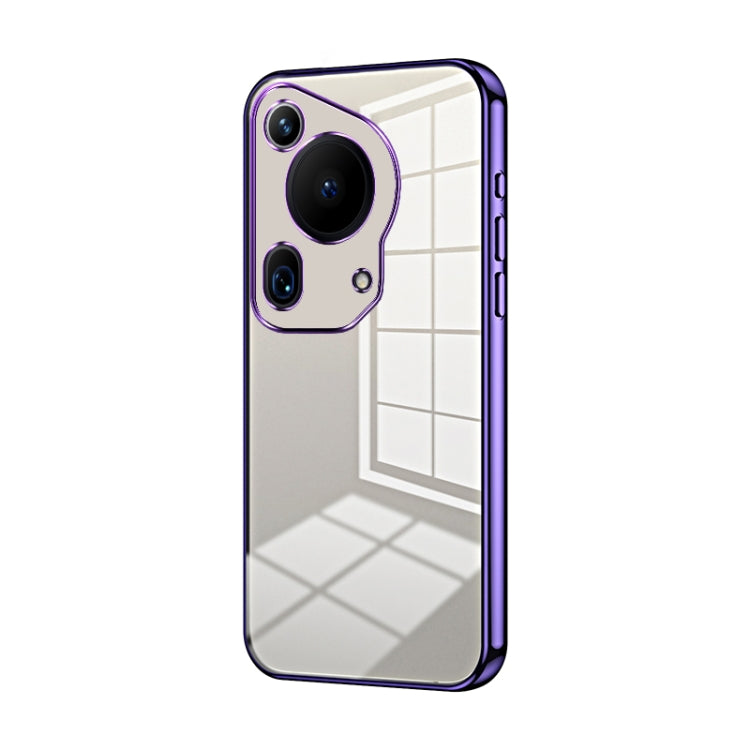 For Huawei Pura 70 Ultra Transparent Plating Fine Hole Phone Case(Purple) - Huawei Cases by PMC Jewellery | Online Shopping South Africa | PMC Jewellery | Buy Now Pay Later Mobicred