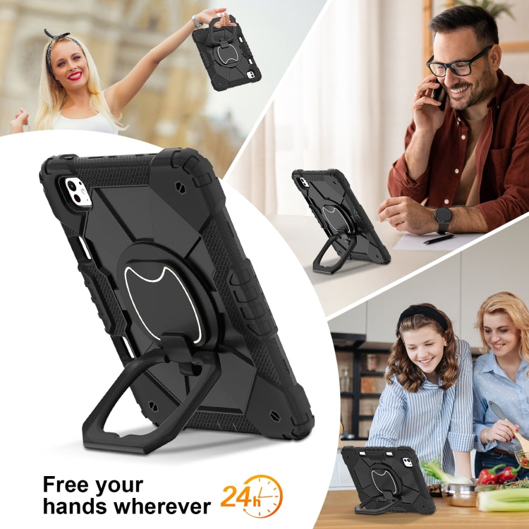 For iPad Pro 11 2024 Contrast Color Robot Silicone Hybrid PC Tablet Case(Black) - iPad Pro 11 2024 Cases by PMC TechLife | Online Shopping South Africa | PMC TechLife | Buy Now Pay Later Mobicred