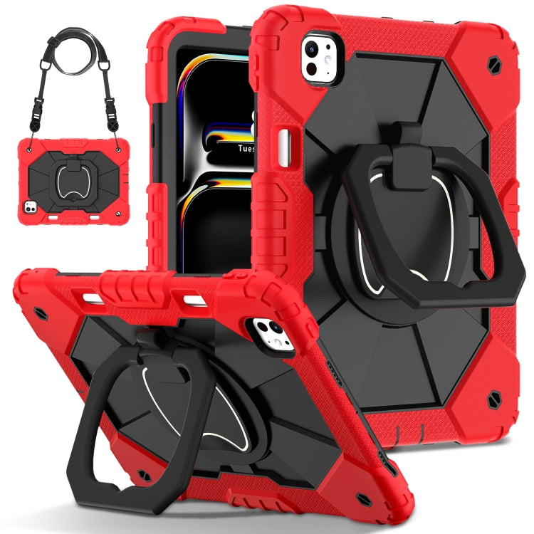 For iPad Pro 11 2024 Contrast Color Robot Silicone Hybrid PC Tablet Case(Red Black) - iPad Pro 11 2024 Cases by PMC Jewellery | Online Shopping South Africa | PMC Jewellery | Buy Now Pay Later Mobicred