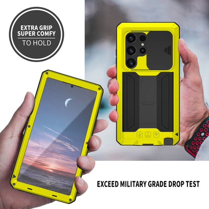 For Samsung Galaxy S24 Ultra 5G R-JUST Sliding Camera Life Waterproof Holder Phone Case(Yellow) - Galaxy S24 Ultra 5G Cases by R-JUST | Online Shopping South Africa | PMC Jewellery