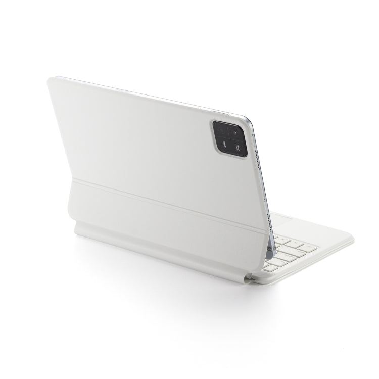 For Xiaomi Pad 6 / Pad Pro M11P-B-M611 Magnetic Bluetooth Keyboard Leather Tablet Case(White) - Others Keyboard by PMC Jewellery | Online Shopping South Africa | PMC Jewellery