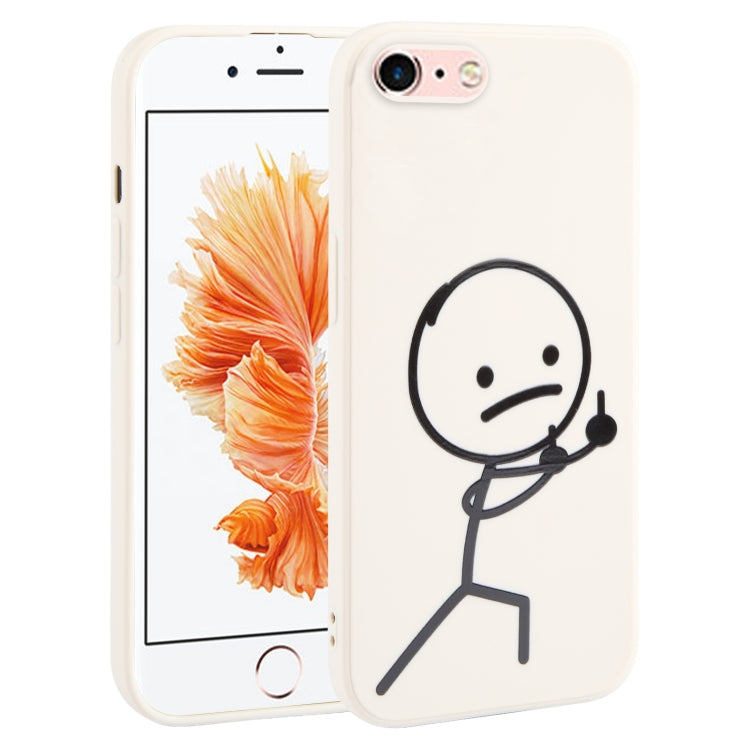 For iPhone 6s / 6 Stickman Pattern Liquid Silicone Phone Case(White) - More iPhone Cases by PMC Jewellery | Online Shopping South Africa | PMC Jewellery | Buy Now Pay Later Mobicred