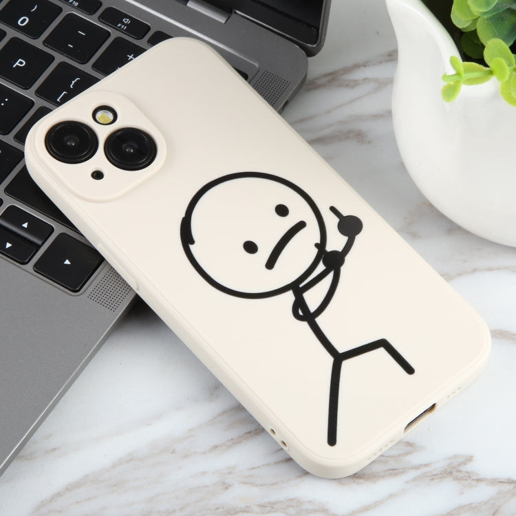 For iPhone 6s / 6 Stickman Pattern Liquid Silicone Phone Case(White) - More iPhone Cases by PMC Jewellery | Online Shopping South Africa | PMC Jewellery | Buy Now Pay Later Mobicred