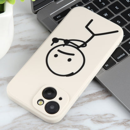 For iPhone 6s / 6 Stickman Pattern Liquid Silicone Phone Case(White) - More iPhone Cases by PMC Jewellery | Online Shopping South Africa | PMC Jewellery | Buy Now Pay Later Mobicred