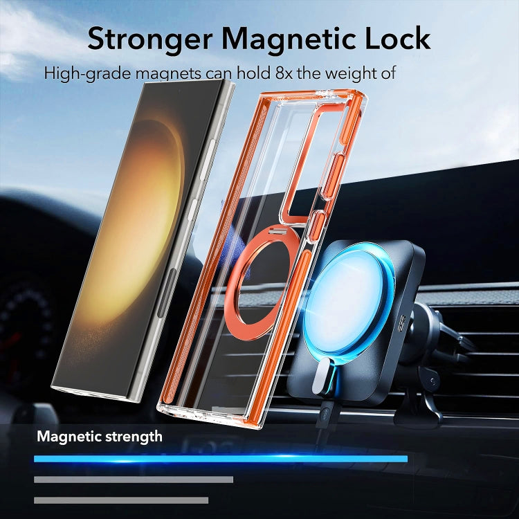 For Samsung Galaxy S24+ 5G Magnetic 360 Degree Rotating Holder Phone Case(Orange) - Galaxy S24+ 5G Cases by PMC Jewellery | Online Shopping South Africa | PMC Jewellery | Buy Now Pay Later Mobicred