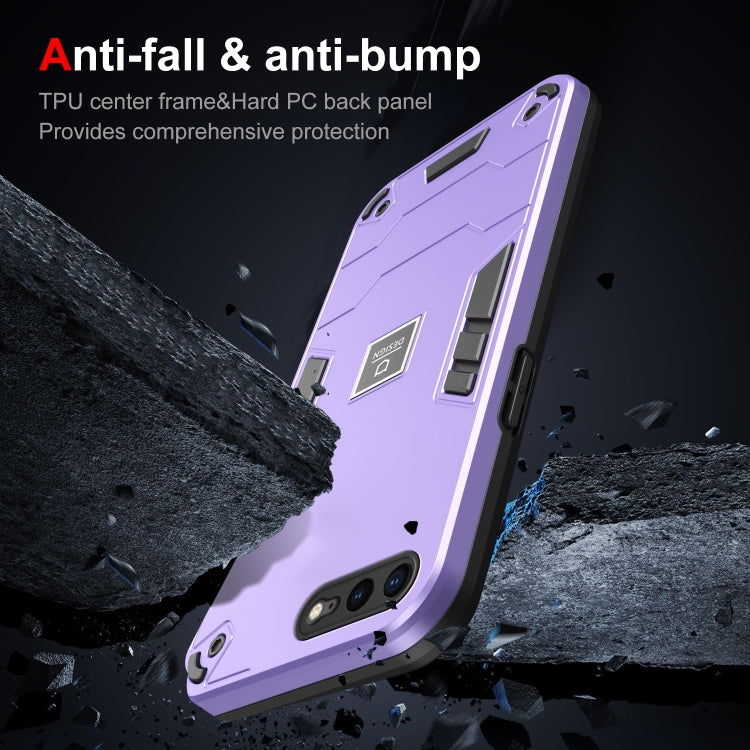 For iPhone 8 Plus / 7 Plus 2 in 1 Shockproof Phone Case(Purple) - More iPhone Cases by PMC Jewellery | Online Shopping South Africa | PMC Jewellery