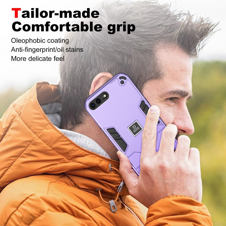 For iPhone 8 Plus / 7 Plus 2 in 1 Shockproof Phone Case(Purple) - More iPhone Cases by PMC Jewellery | Online Shopping South Africa | PMC Jewellery