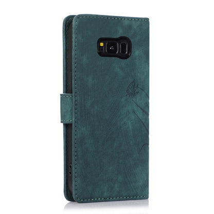 For Samsung Galaxy S8 Orchid Butterfly Embossed Leather Phone Case(Green) - Galaxy Phone Cases by PMC Jewellery | Online Shopping South Africa | PMC Jewellery