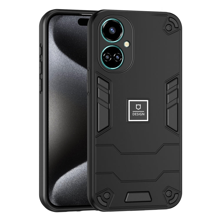 For Tecno Camon 19 2 in 1 Shockproof Phone Case(Black) - Tecno Cases by PMC Jewellery | Online Shopping South Africa | PMC Jewellery | Buy Now Pay Later Mobicred