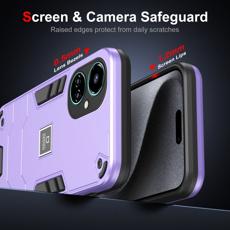 For Tecno Camon 19 2 in 1 Shockproof Phone Case(Purple) - Tecno Cases by PMC Jewellery | Online Shopping South Africa | PMC Jewellery | Buy Now Pay Later Mobicred