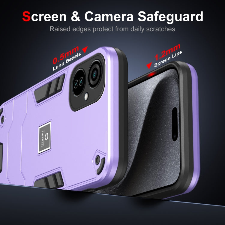 For Tecno Camon 19 Neo 2 in 1 Shockproof Phone Case(Purple) - Tecno Cases by PMC Jewellery | Online Shopping South Africa | PMC Jewellery | Buy Now Pay Later Mobicred