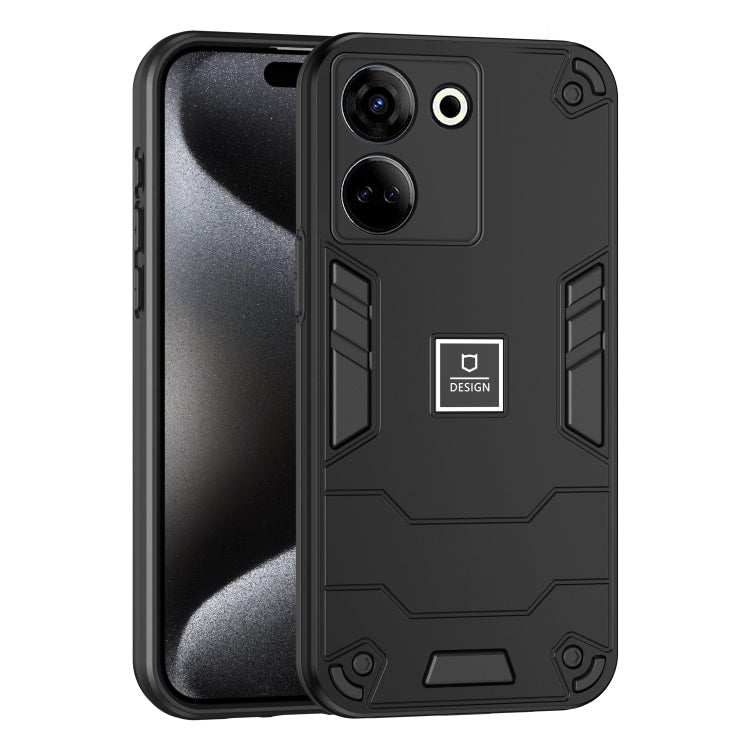 For Tecno Camon 20 Pro 4G 2 in 1 Shockproof Phone Case(Black) - Tecno Cases by PMC TechLife | Online Shopping South Africa | PMC TechLife | Buy Now Pay Later Mobicred