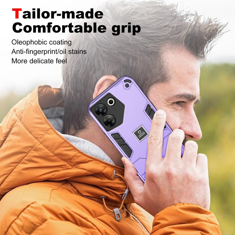 For Tecno Camon 20 Pro 5G 2 in 1 Shockproof Phone Case(Purple) - Tecno Cases by PMC TechLife | Online Shopping South Africa | PMC TechLife | Buy Now Pay Later Mobicred