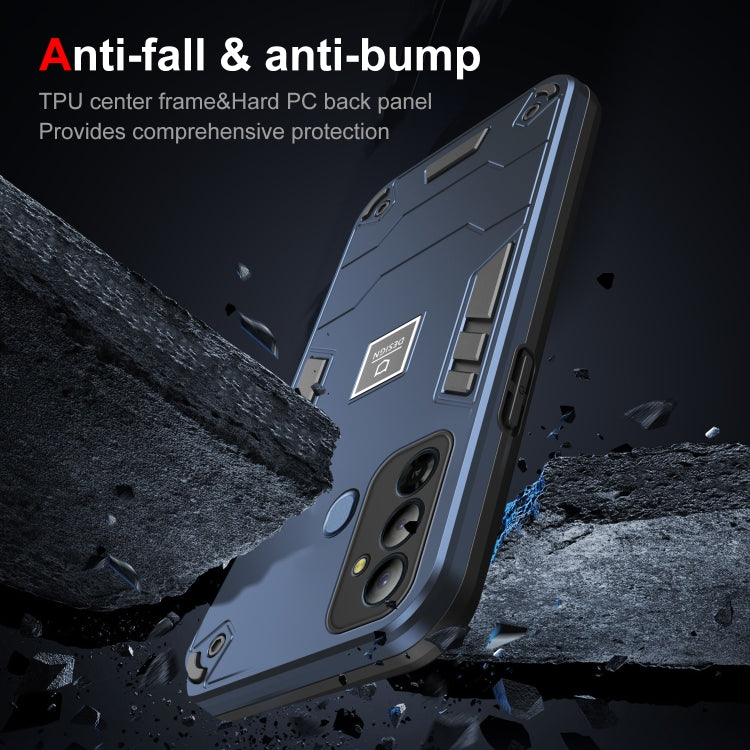 For Tecno Pop 6 Go 2 in 1 Shockproof Phone Case(Blue) - Tecno Cases by PMC TechLife | Online Shopping South Africa | PMC TechLife | Buy Now Pay Later Mobicred