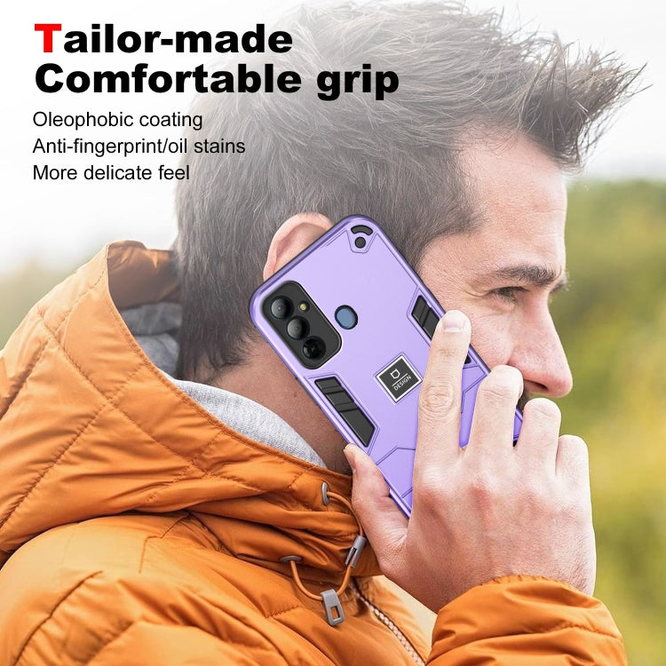 For Tecno Pop 6 Go 2 in 1 Shockproof Phone Case(Purple) - Tecno Cases by PMC Jewellery | Online Shopping South Africa | PMC Jewellery | Buy Now Pay Later Mobicred