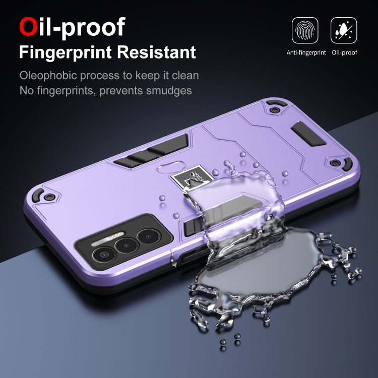For Tecno Pova 3 2 in 1 Shockproof Phone Case(Purple) - Tecno Cases by PMC TechLife | Online Shopping South Africa | PMC TechLife | Buy Now Pay Later Mobicred