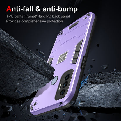 For Tecno Spark 7 Pro 2 in 1 Shockproof Phone Case(Purple) - Tecno Cases by PMC Jewellery | Online Shopping South Africa | PMC Jewellery | Buy Now Pay Later Mobicred