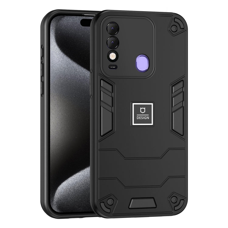 For Tecno Spark 8 2 in 1 Shockproof Phone Case(Black) - Tecno Cases by PMC Jewellery | Online Shopping South Africa | PMC Jewellery | Buy Now Pay Later Mobicred