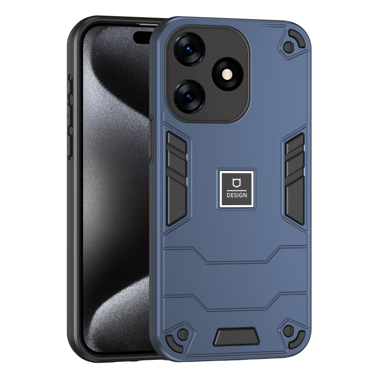 For Tecno Spark 10 2 in 1 Shockproof Phone Case(Blue) - Tecno Cases by PMC TechLife | Online Shopping South Africa | PMC TechLife | Buy Now Pay Later Mobicred