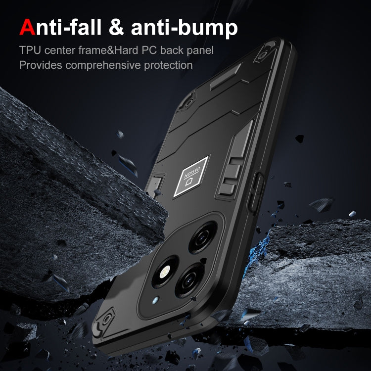 For Tecno Spark 20 2 in 1 Shockproof Phone Case(Black) - Tecno Cases by PMC TechLife | Online Shopping South Africa | PMC TechLife | Buy Now Pay Later Mobicred
