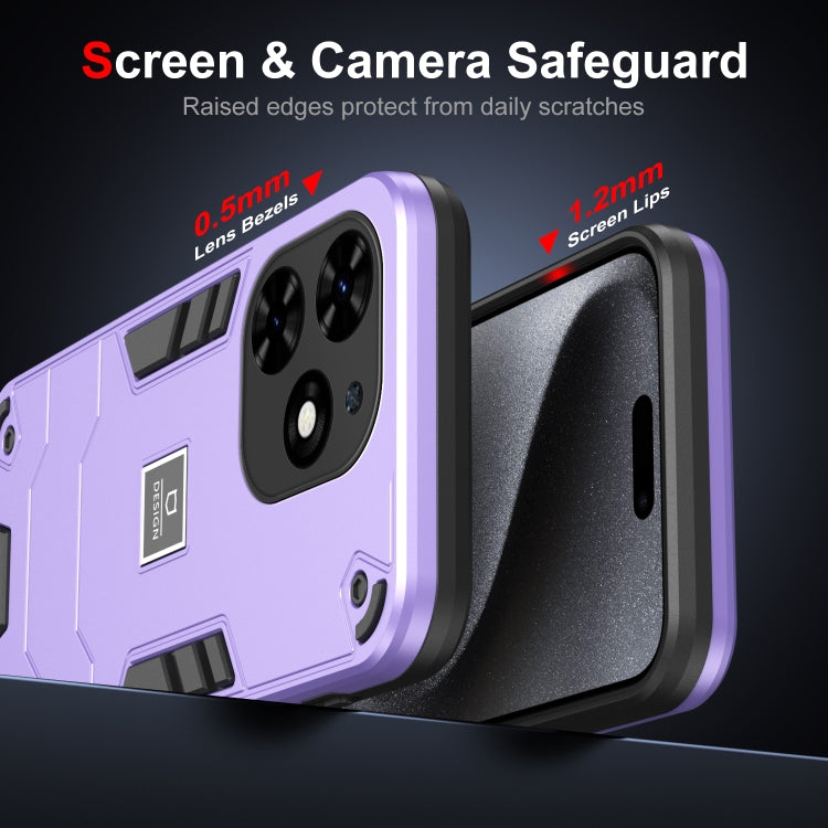 For Tecno Spark Go 2024 2 in 1 Shockproof Phone Case(Purple) - Tecno Cases by PMC TechLife | Online Shopping South Africa | PMC TechLife | Buy Now Pay Later Mobicred