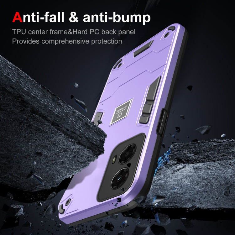 For Motorola Moto G 2024 5G Shockproof TPU Hybrid PC Phone Case(Purple) - Motorola Cases by PMC Jewellery | Online Shopping South Africa | PMC Jewellery | Buy Now Pay Later Mobicred