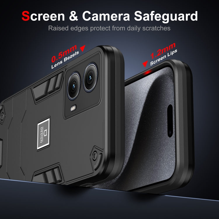 For Motorola Edge 5G 2024 Shockproof TPU Hybrid PC Phone Case(Black) - Motorola Cases by PMC Jewellery | Online Shopping South Africa | PMC Jewellery | Buy Now Pay Later Mobicred