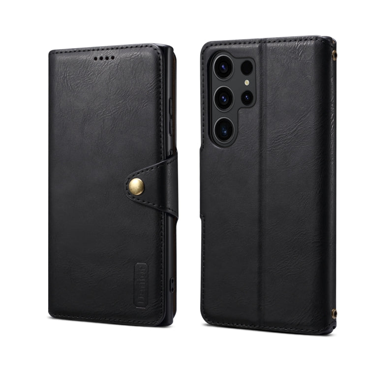 For Samsung Galaxy S24 Ultra 5G Denior Cowhide Texture Wallet Style Leather Phone Case(Black) - Galaxy S24 Ultra 5G Cases by Denior | Online Shopping South Africa | PMC Jewellery | Buy Now Pay Later Mobicred