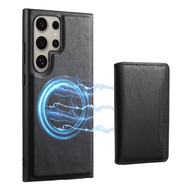 For Samsung Galaxy S23 Ultra 5G Denior Cowhide Texture Leather MagSafe Detachable Wallet Phone Case(Black) - Galaxy S23 Ultra 5G Cases by Denior | Online Shopping South Africa | PMC Jewellery | Buy Now Pay Later Mobicred