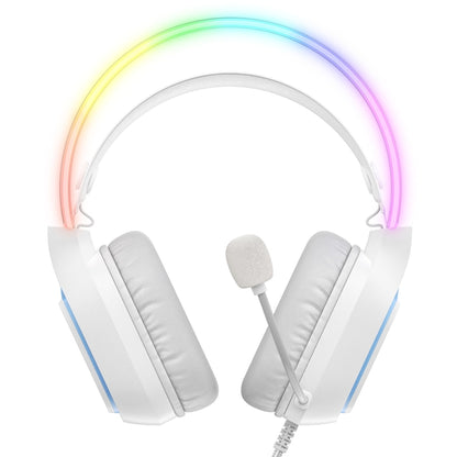 ONIKUMA X22 USB + 3.5mm Colorful Light Wired Gaming Headset with Mic, Cable length: 1.8m(White) - Multimedia Headset by ONIKUMA | Online Shopping South Africa | PMC Jewellery | Buy Now Pay Later Mobicred