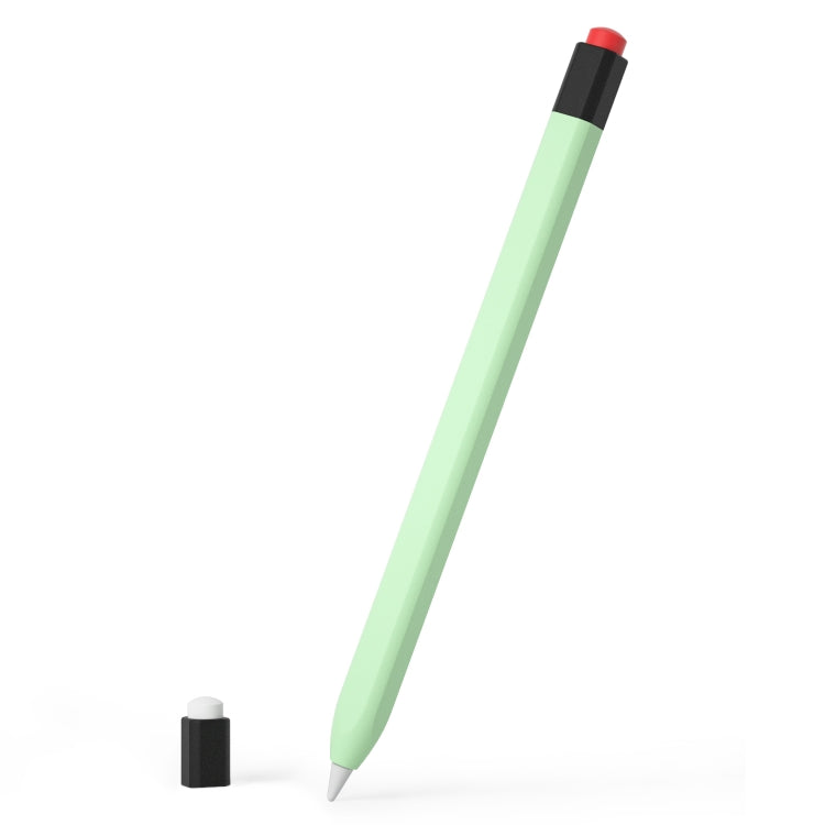 For Apple Pencil 1 Retro Pencil Style Liquid Silicone Stylus Case(Mint Green) - Pencil Accessories by PMC Jewellery | Online Shopping South Africa | PMC Jewellery | Buy Now Pay Later Mobicred