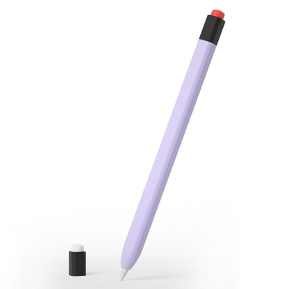 For Apple Pencil 1 Retro Pencil Style Liquid Silicone Stylus Case(Purple) - Pencil Accessories by PMC Jewellery | Online Shopping South Africa | PMC Jewellery | Buy Now Pay Later Mobicred