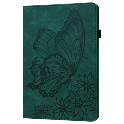 For iPad Pro 11 2024 Big Butterfly Embossed Leather Tablet Case(Green) - iPad Pro 11 2024 Cases by PMC Jewellery | Online Shopping South Africa | PMC Jewellery | Buy Now Pay Later Mobicred