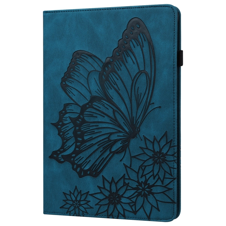 For iPad Pro 11 2024 Big Butterfly Embossed Leather Tablet Case(Blue) - iPad Pro 11 2024 Cases by PMC Jewellery | Online Shopping South Africa | PMC Jewellery | Buy Now Pay Later Mobicred