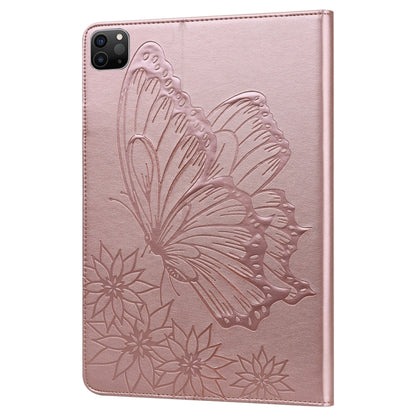 For iPad Pro 13 2024 Big Butterfly Embossed Leather Tablet Case(Rose Gold) - iPad Pro 13 2024 Cases by PMC Jewellery | Online Shopping South Africa | PMC Jewellery | Buy Now Pay Later Mobicred