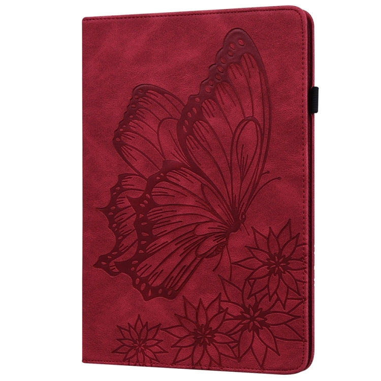 For iPad Pro 13 2024 Big Butterfly Embossed Leather Tablet Case(Red) - iPad Pro 13 2024 Cases by PMC Jewellery | Online Shopping South Africa | PMC Jewellery | Buy Now Pay Later Mobicred