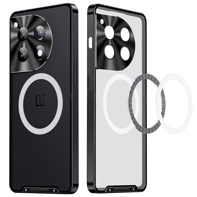 For OnePlus 12 MagSafe Magnetic Frosted Metal Phone Case(Black) - OnePlus Cases by PMC TechLife | Online Shopping South Africa | PMC TechLife
