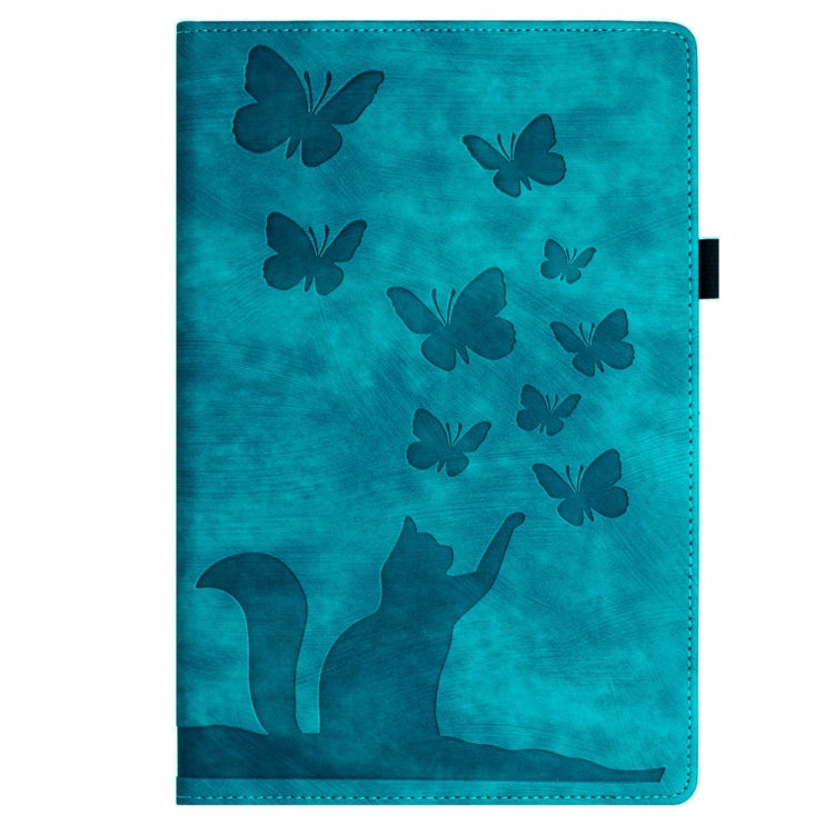 For iPad Pro 12.9 2022 / Air 13 2024 Butterfly Cat Embossing Leather Tablet Case(Sky Blue) - iPad Pro 12.9 (2022/2021) Cases by PMC Jewellery | Online Shopping South Africa | PMC Jewellery | Buy Now Pay Later Mobicred