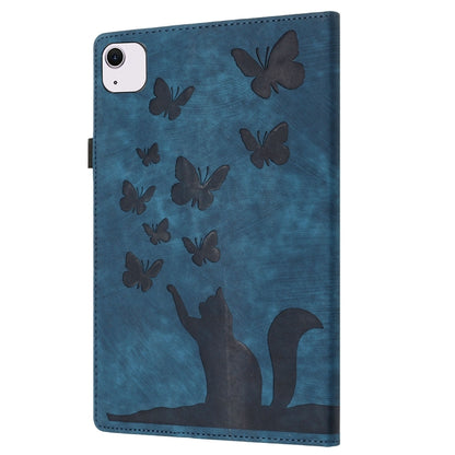 For iPad Air 11 2024 / Pro 11 2021 / 2020 Butterfly Cat Embossing Leather Tablet Case(Dark Blue) - iPad Air 11 2024 Cases by PMC Jewellery | Online Shopping South Africa | PMC Jewellery | Buy Now Pay Later Mobicred