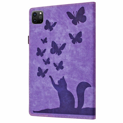 For iPad Pro 11 2024 Butterfly Cat Embossing Leather Tablet Case(Purple) - iPad Pro 11 2024 Cases by PMC Jewellery | Online Shopping South Africa | PMC Jewellery | Buy Now Pay Later Mobicred